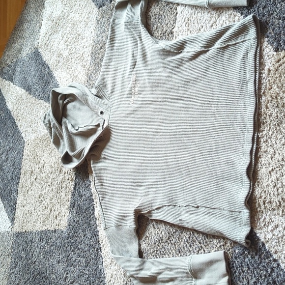 Abercrombie & Fitch waffle knit top slightly crop Small Y2k - Picture 3 of 4